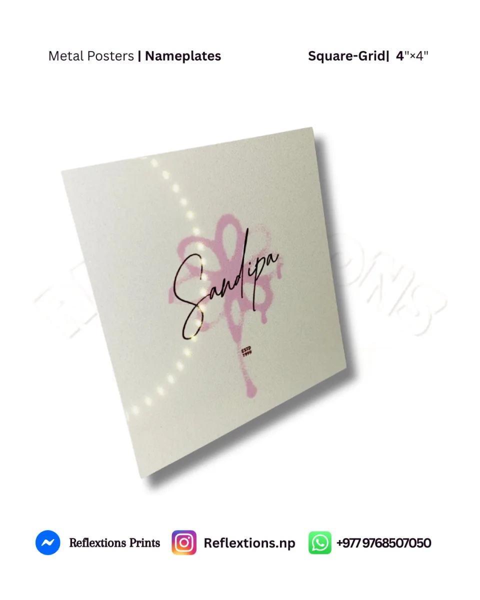 Square Grid-4"×4" | Metal Posters| Nameplates