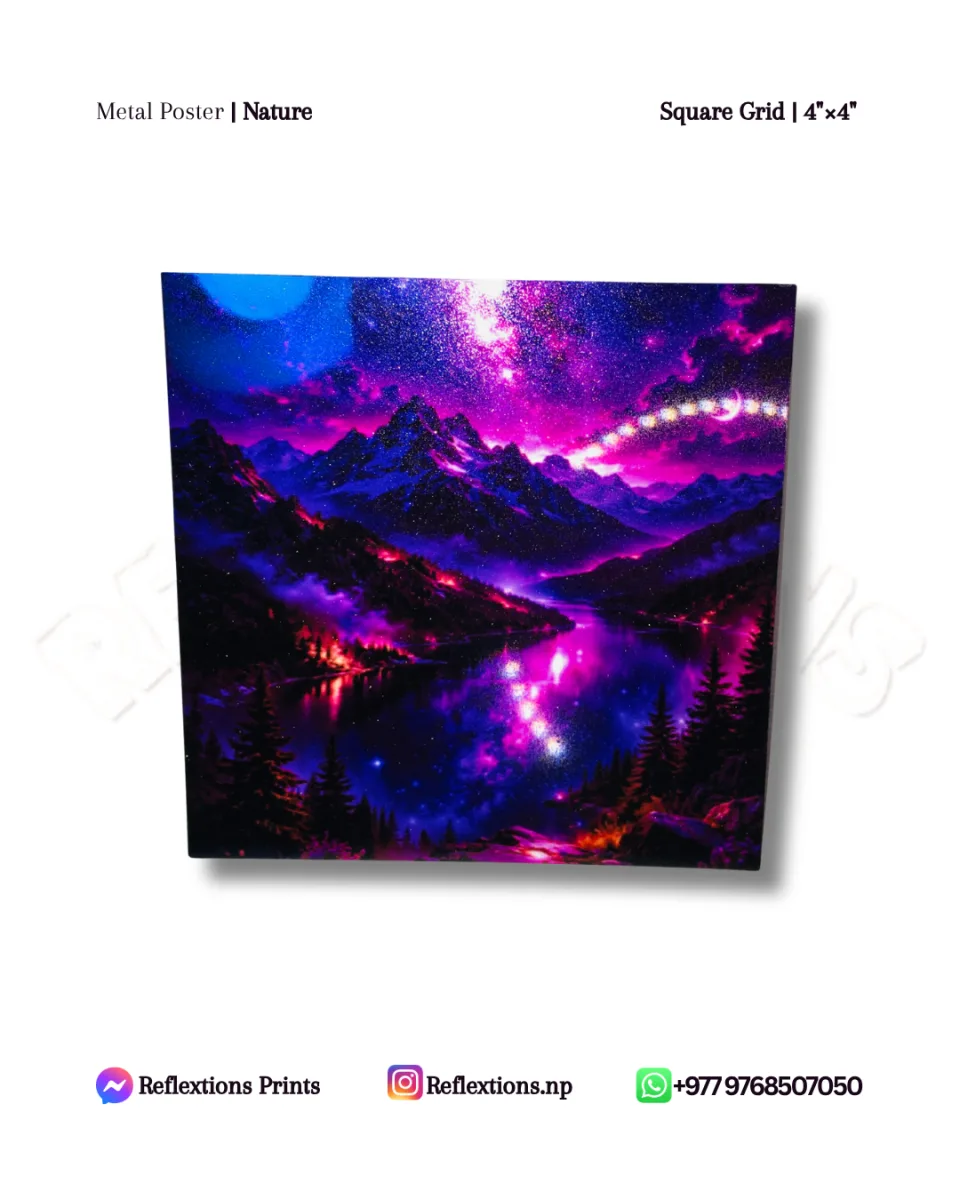 Square Grid-4"×4" | Metal Posters | Nature