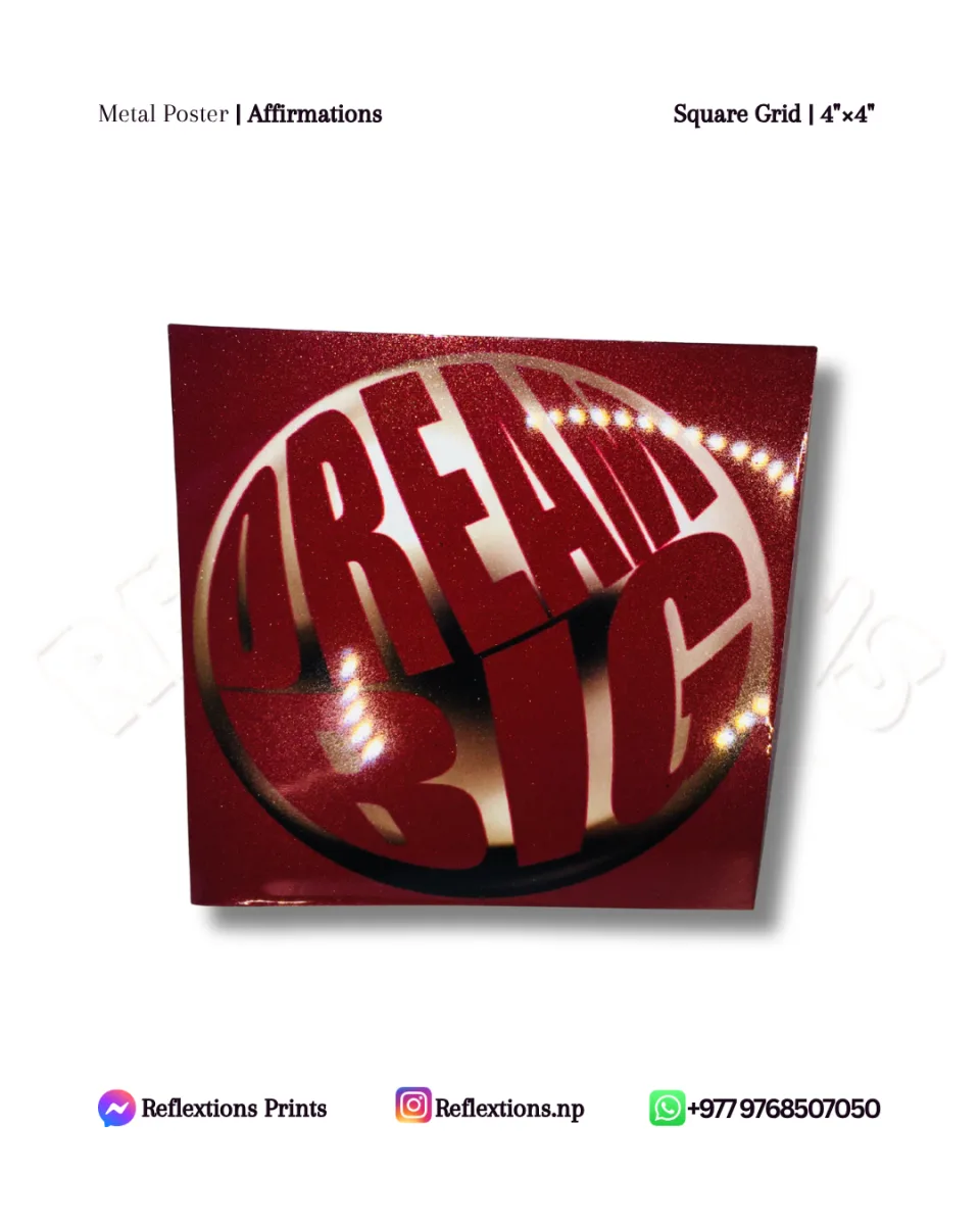 Square Grid-4"×4" | Metal Posters | Typography Text