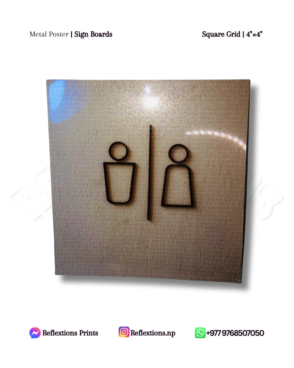 Square Grid-4"×4" | Metal Posters | Nameplates