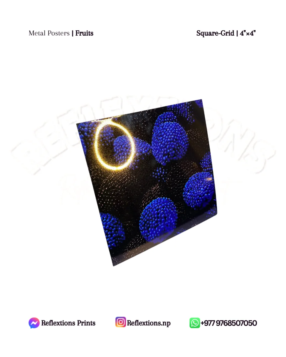 Square Grid-4"×4" | Metal Posters | Fruits