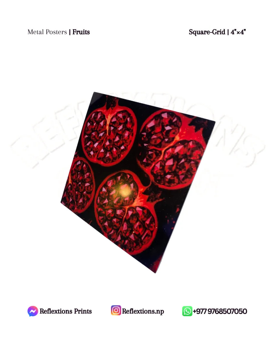Square Grid-4"×4" | Metal Posters | Fruits