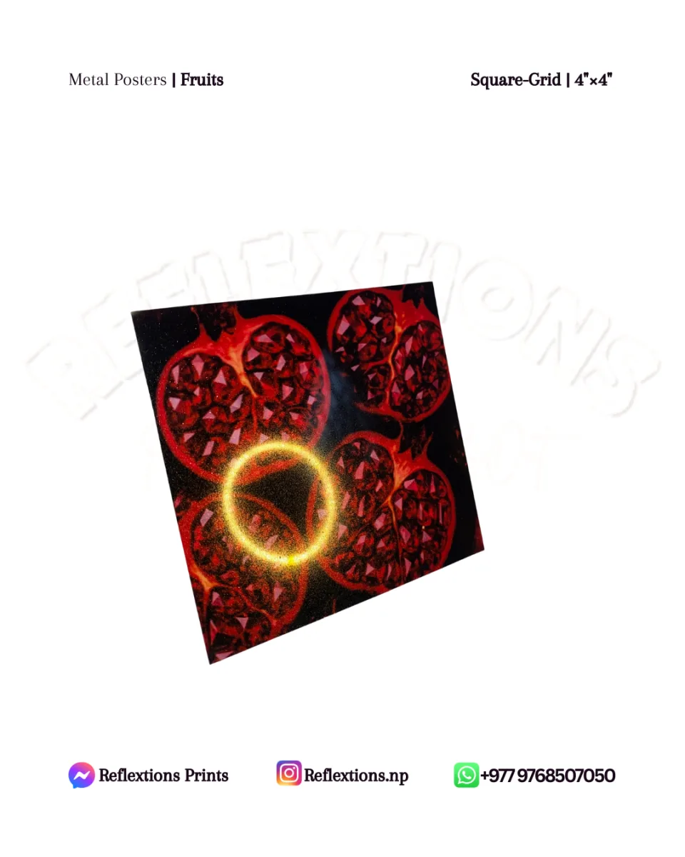 Square Grid-4"×4" | Metal Posters | Fruits