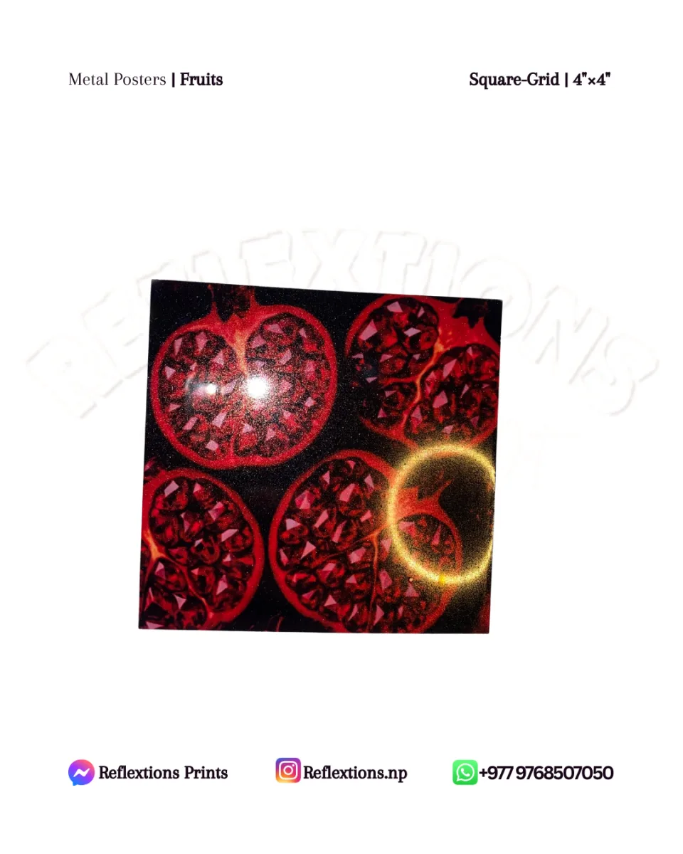 Square Grid-4"×4" | Metal Posters | Fruits