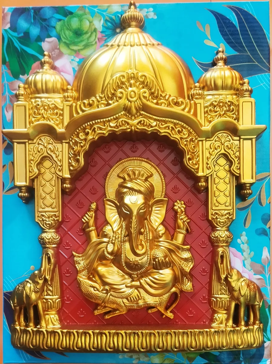 Golden Temple Style Ganesha Wall Frame