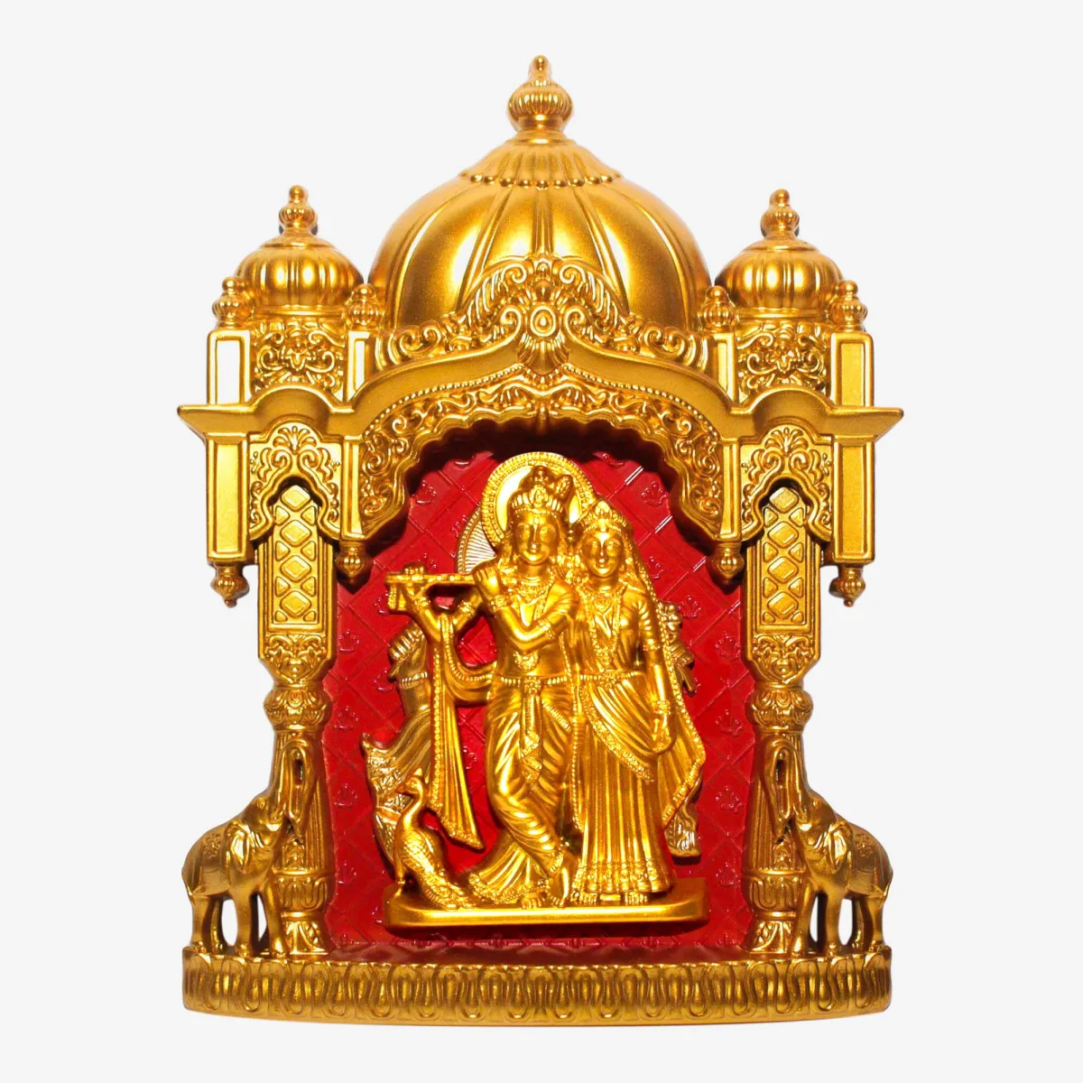 Radha-Krishna Golden Temple Style 3D Embossed Frame