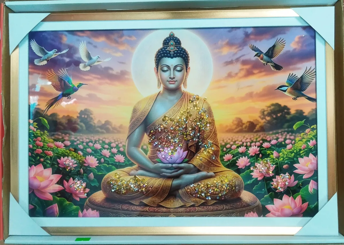 Lord Buddha Crystal Wall Frame