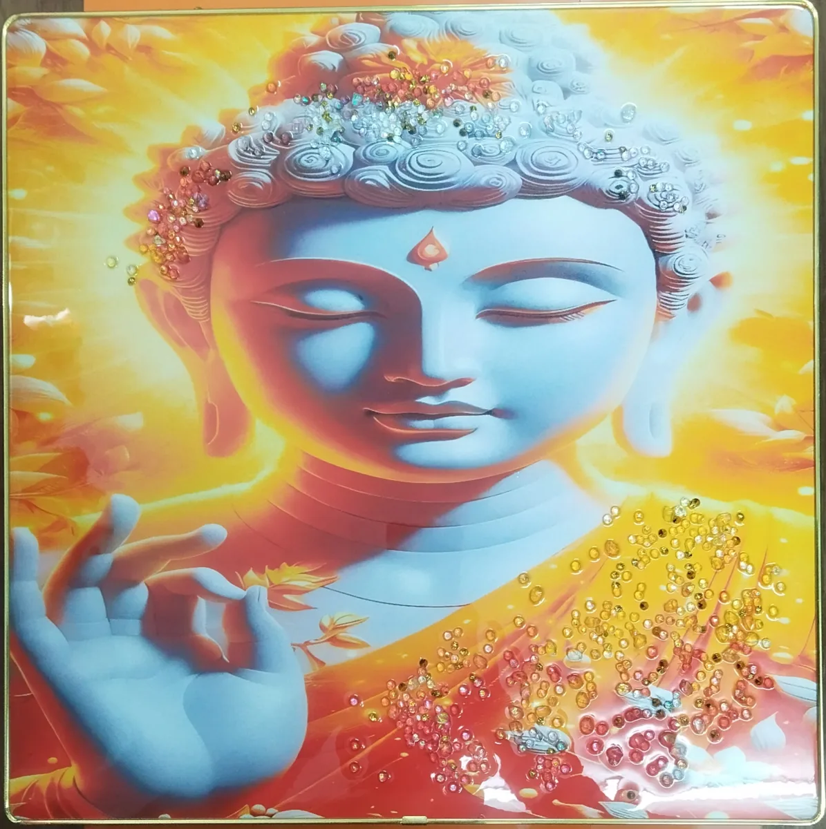 Lord Buddha Crystal Wall Frame