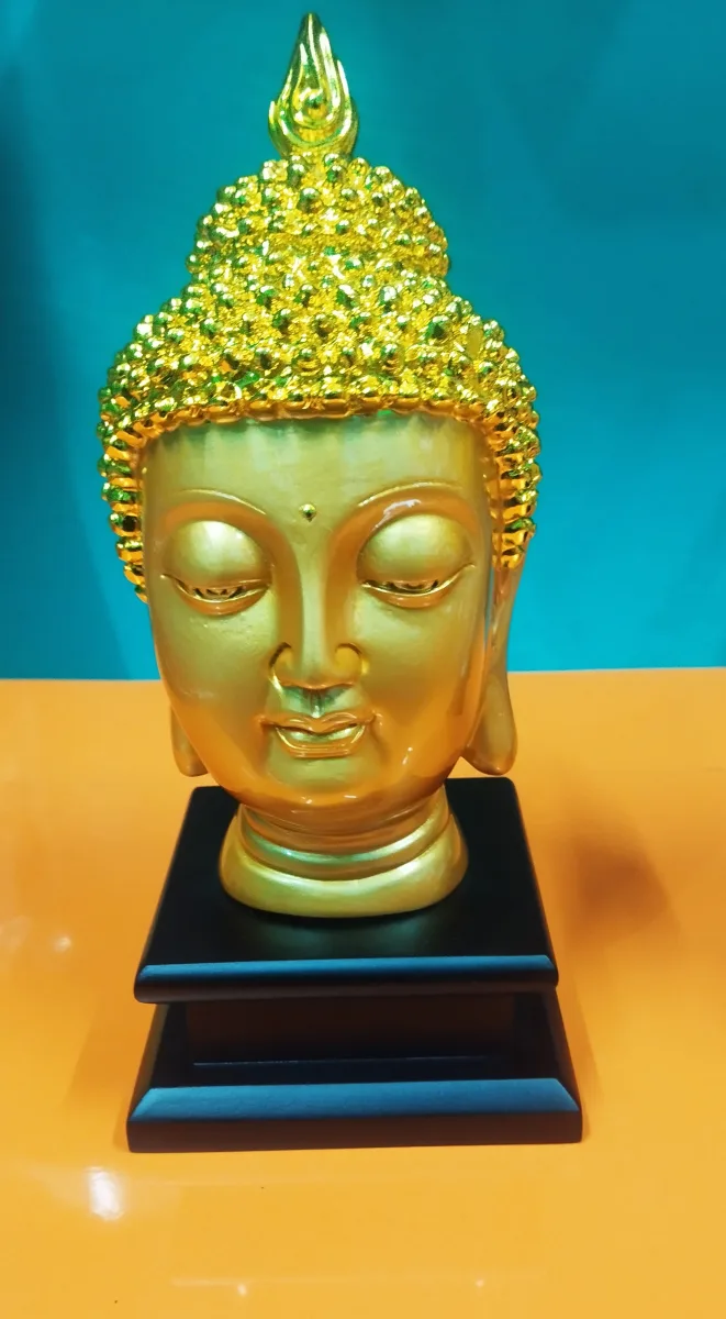 Royal All-Gold Lord Buddha Head Idol