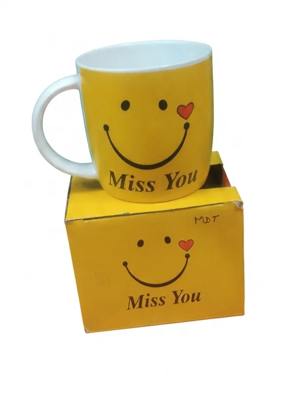 Special Expressions Yellow Smiley Mug Set with Matching Box
