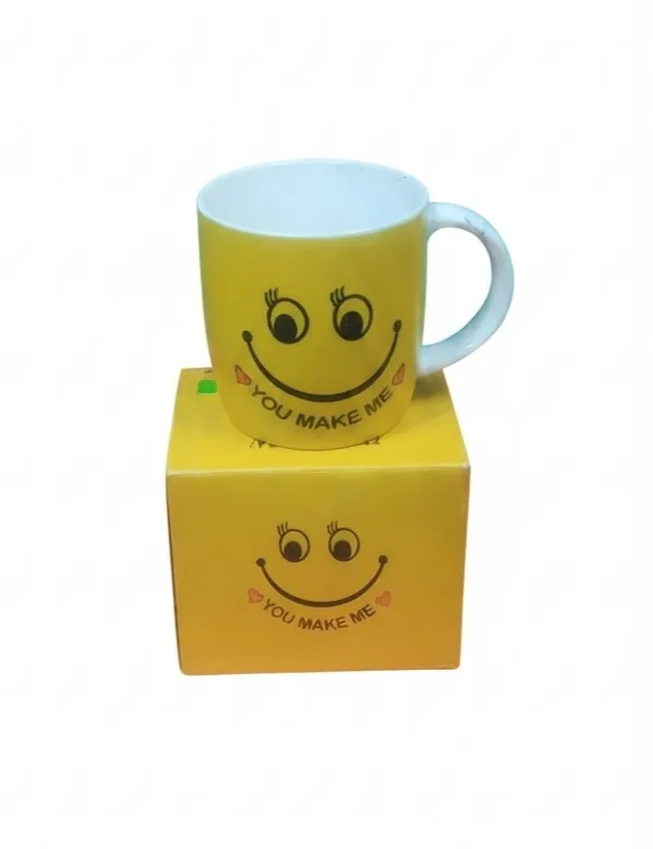 Special Expressions Yellow Smiley Mug Set with Matching Box