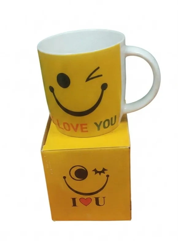 Special Expressions Yellow Smiley Mug Set with Matching Box