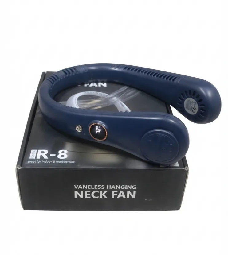 R-8 Digital Display Vaneless Hanging Neck Fan (5 Speed Modes)