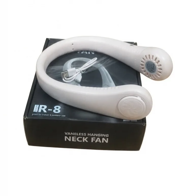 R-8 Digital Display Vaneless Hanging Neck Fan (5 Speed Modes)