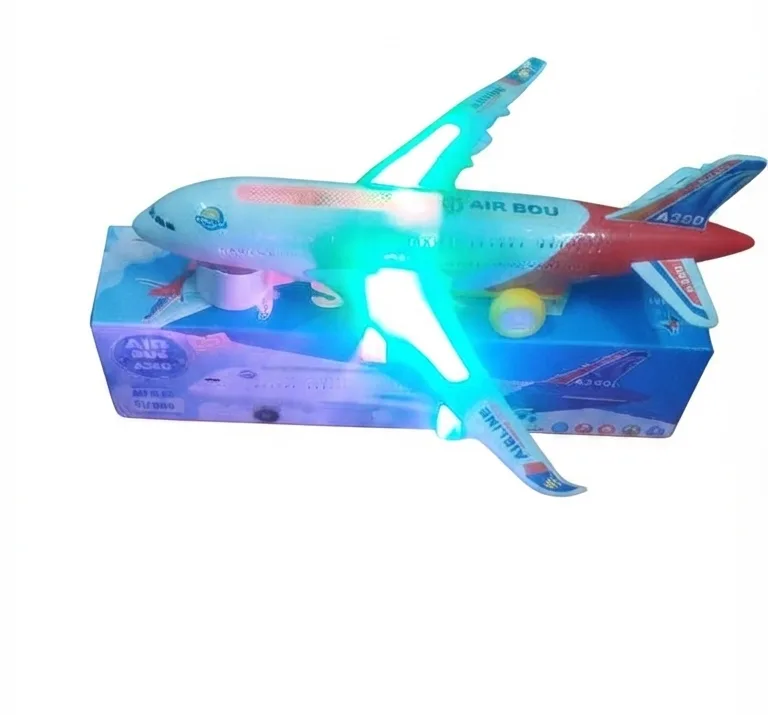 Automatic Bump & Go A380 Battery Toy Aeroplane (Musical with Lights)