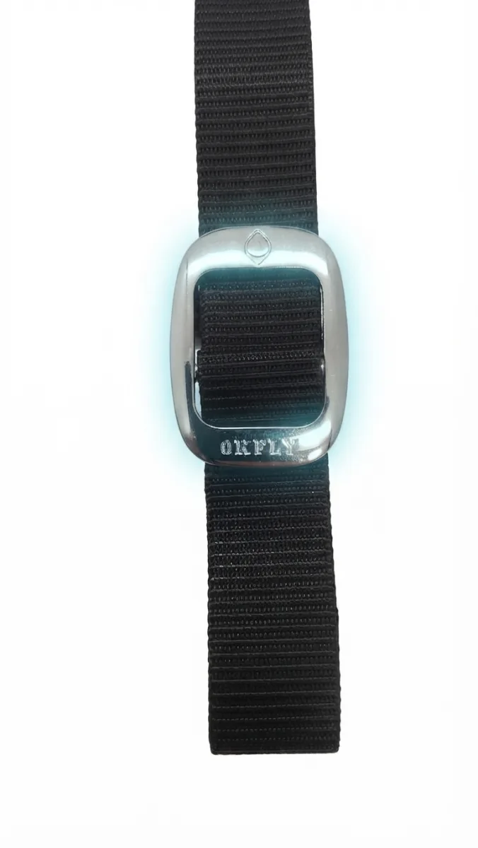 Men's Stylish Black Nylon Webbing Belt with Metallic Buckle