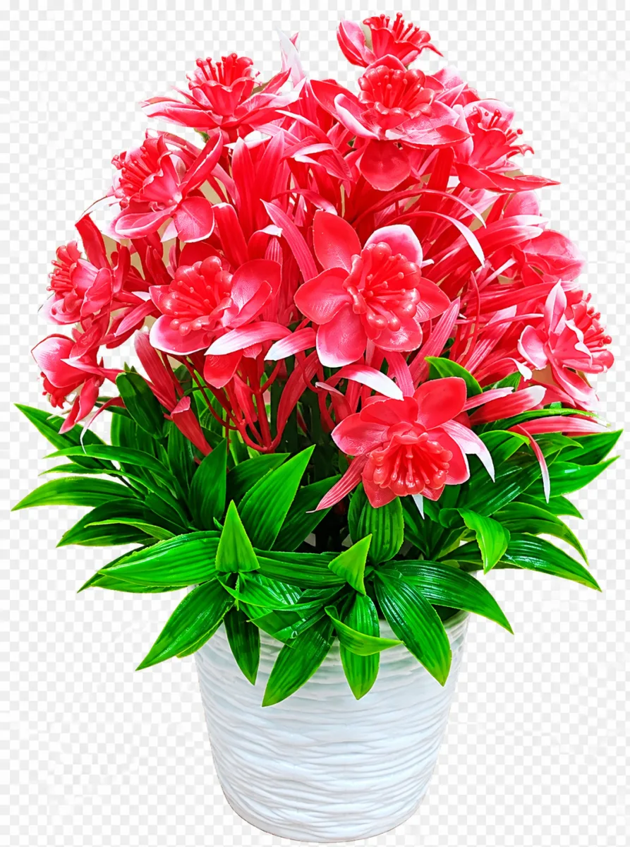 Artificial Flowers With white Decorative Pot