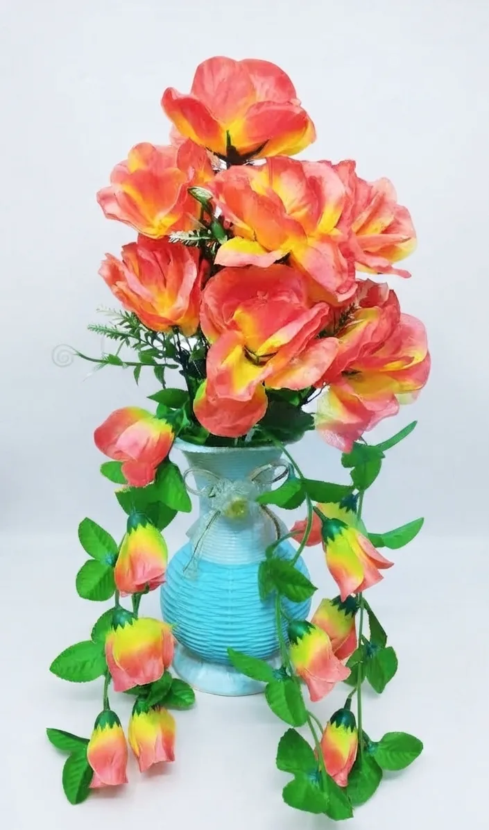 Elegant Cascading Artificial Rose Arrangement