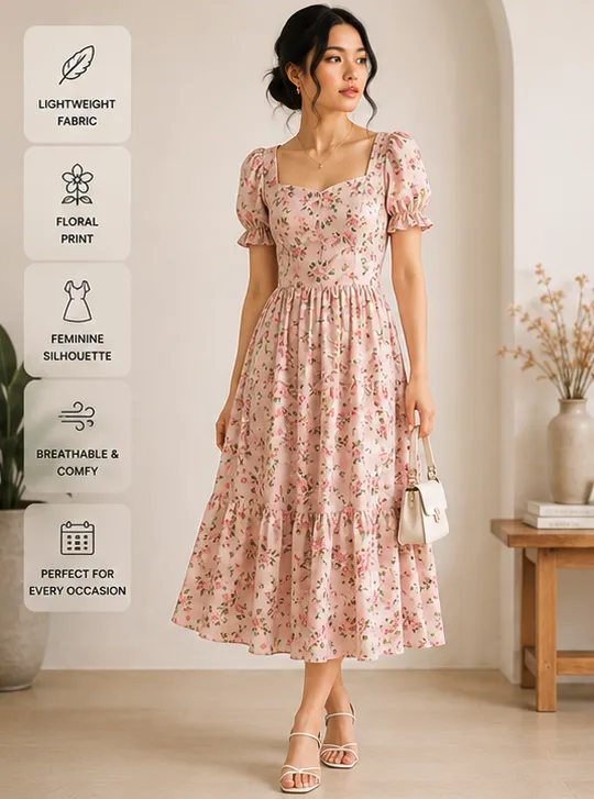 Niva Floral Midi Dress