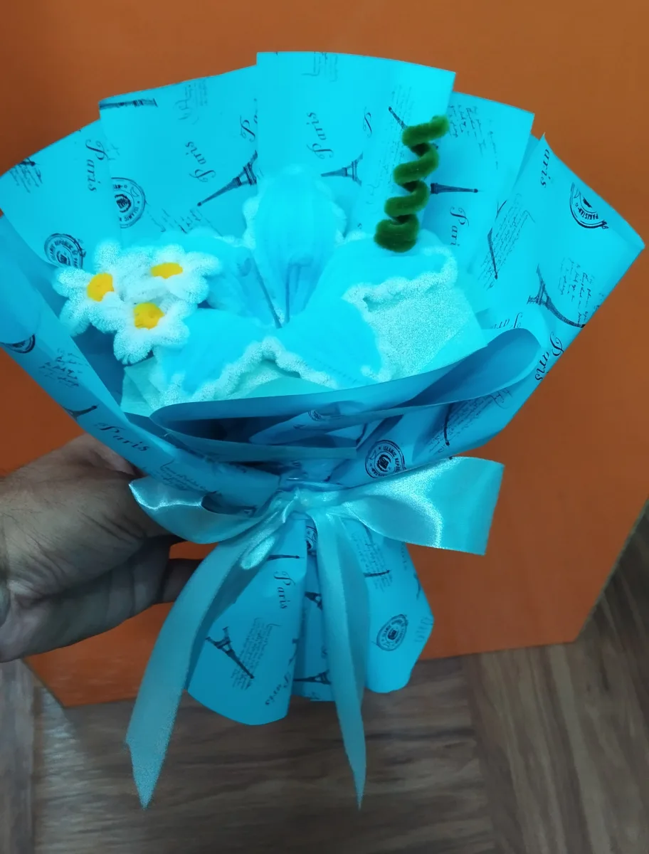 Handmade Fuzzy Wire Lily Bouquet