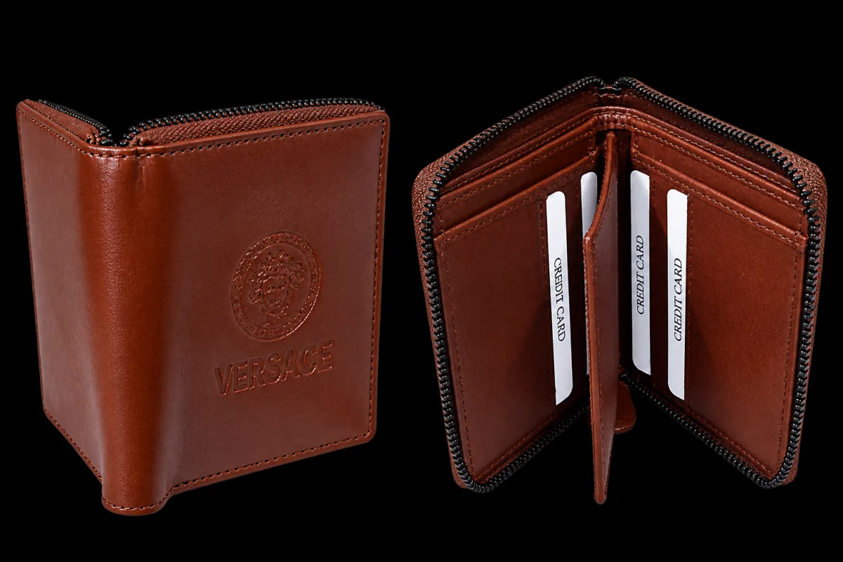 Premium Brown Leather Zip Wallet For Men