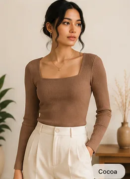 Saanvi Ribbed Knit Top