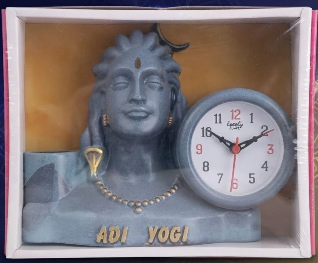 Adiyogi Shiva Table Clock with Pen Stand