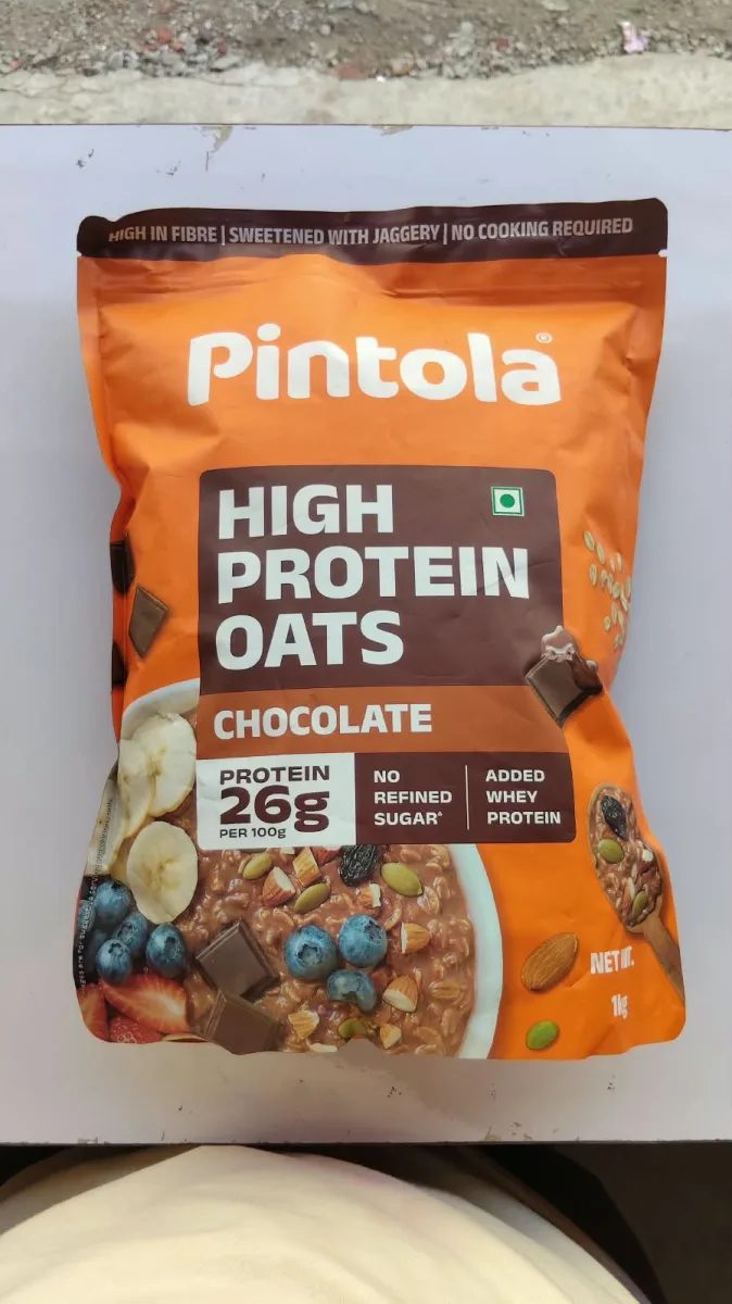 Pintola High Protein Dark Chocolate Oats (1 kg) – 26g Protein, No Refined Sugar