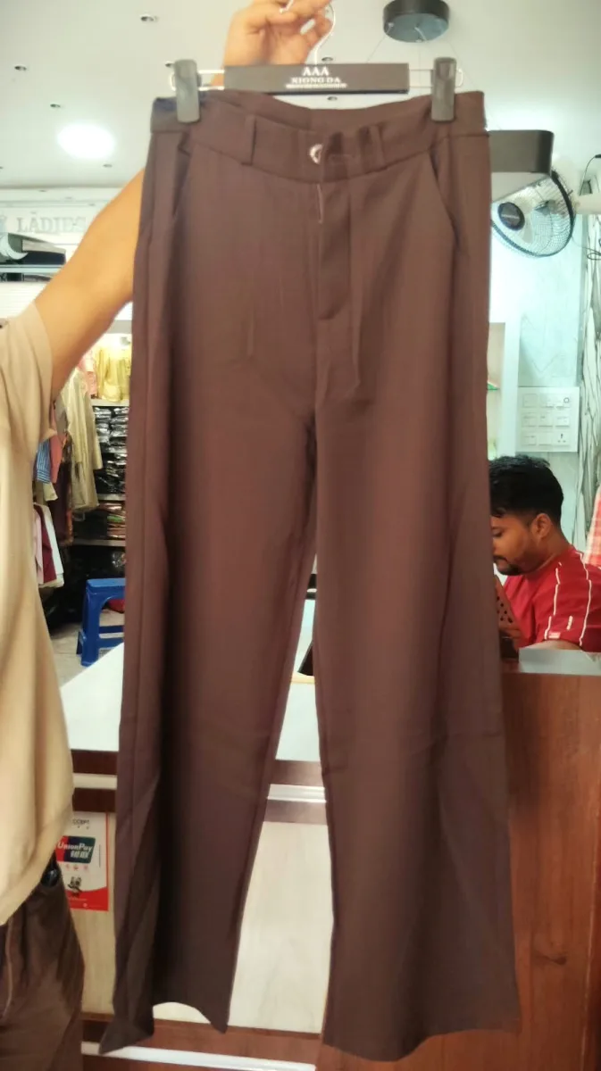 Women's High-Waisted Chocolate Brown Wide-Leg Trousers
