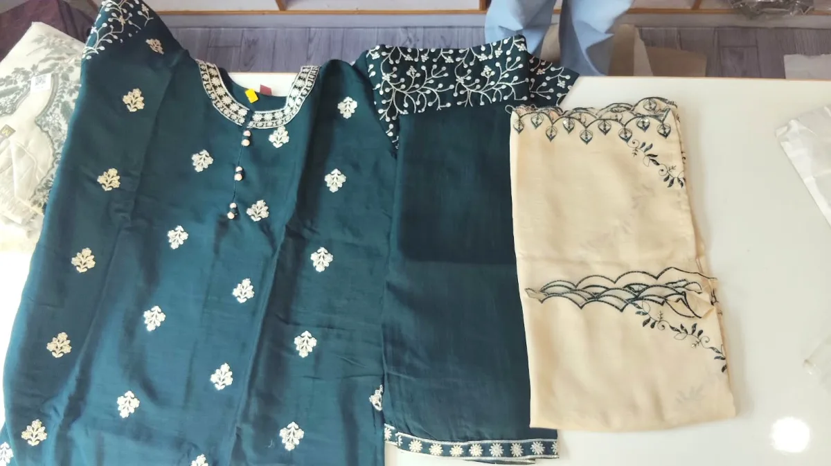 Elegant Bottle Green 3-Piece Ethnic Salwar Suit & Kurta Pant Set