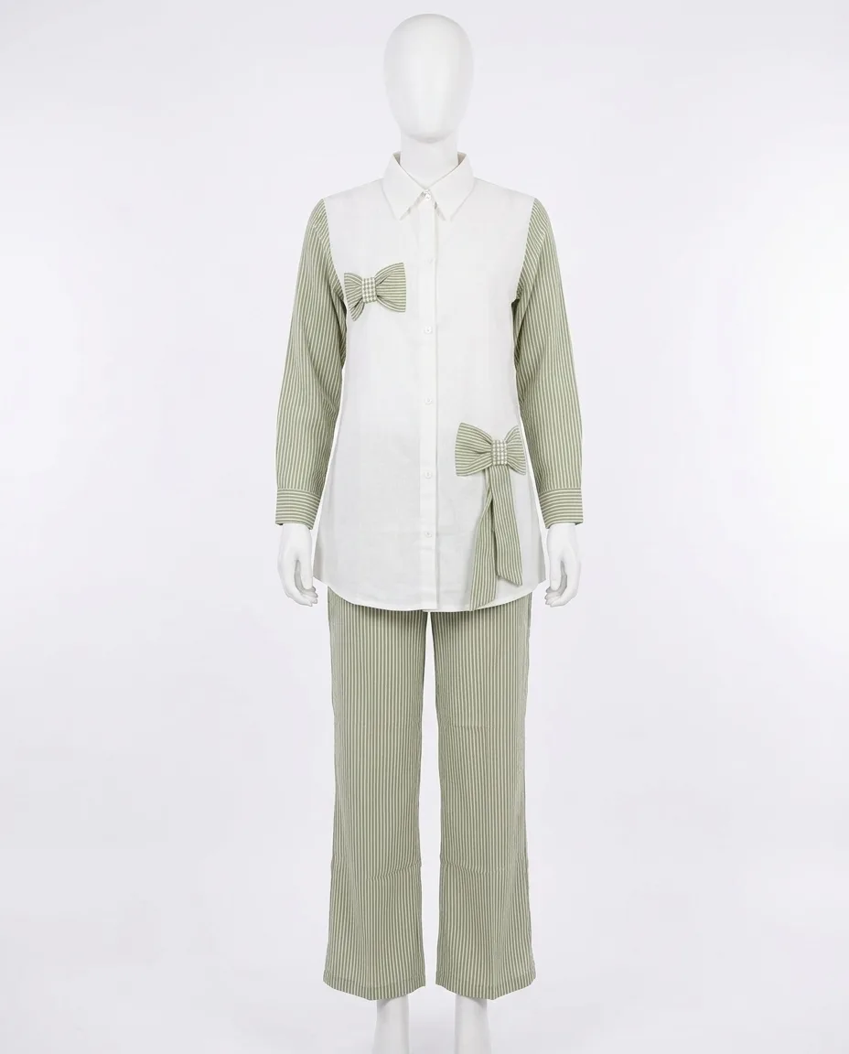 Naisha K 1254 Rayon Printed Co-Ord Set  Chic Long-Sleeve Tunic & Trouser Set